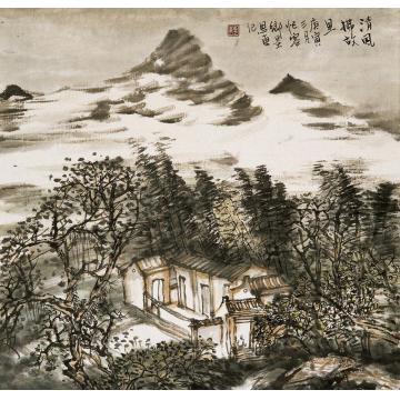 刘思东国画山水清风拂故里字画之家