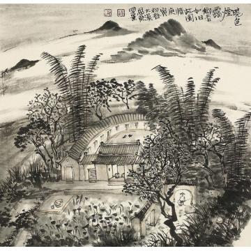 刘思东国画山水晓色烟霭字画之家