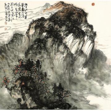 刘思东国画山水旭日初升字画之家