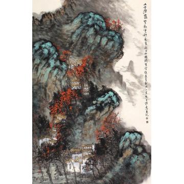 刘思东国画山水山寺烟蔼字画之家