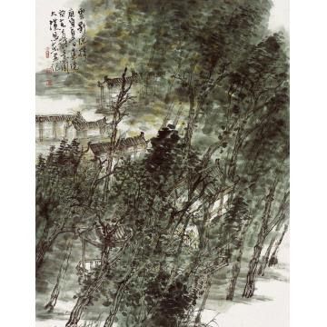 刘思东国画山水云影琼楼字画之家