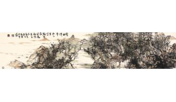 刘思东国画山水密林伴亭字画之家