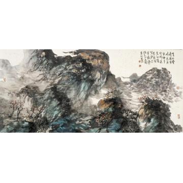 刘思东国画山水青山叠嶂万里峰字画之家