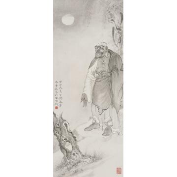 巨建伟国画人物月华图字画之家