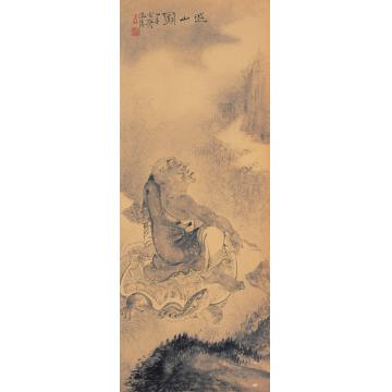 巨建伟国画人物巡山图字画之家