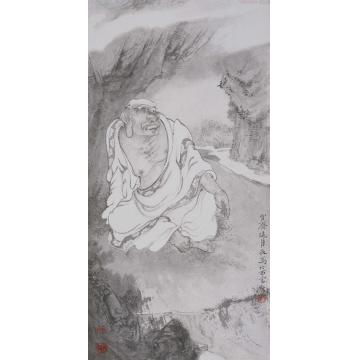 巨建伟国画人物幽谷图字画之家