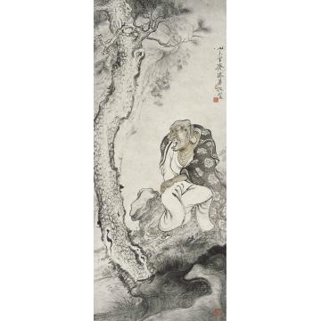 巨建伟国画人物玉松清涧图字画之家