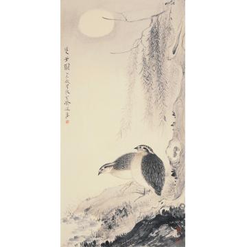 巨建伟国画花鸟月华双安图字画之家