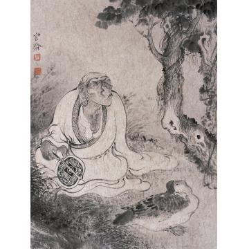 巨建伟国画人物伏清图字画之家