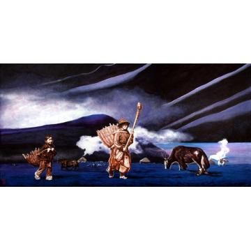 田夫国画人物玛曲之晨字画之家