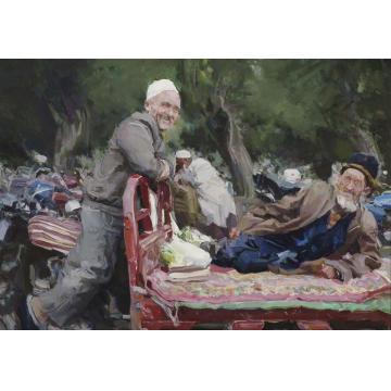 骆根兴国画人物染上绿色的日子之一字画之家