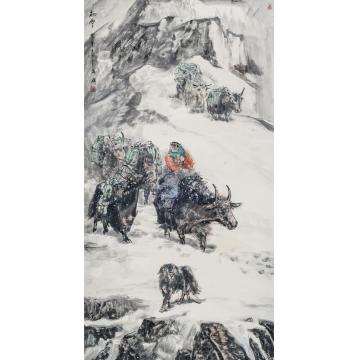 祁海峰国画人物初雪字画之家