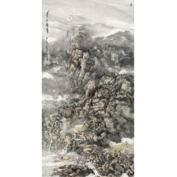 祁海峰国画山水春山叠翠字画之家