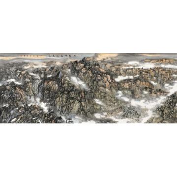 祁海峰国画山水大岳恒山沐晨光字画之家