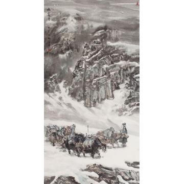 祁海峰国画山水塬上飞雪字画之家