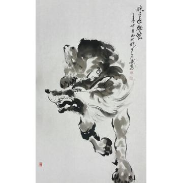 王久斌国画动物狼道雄风字画之家