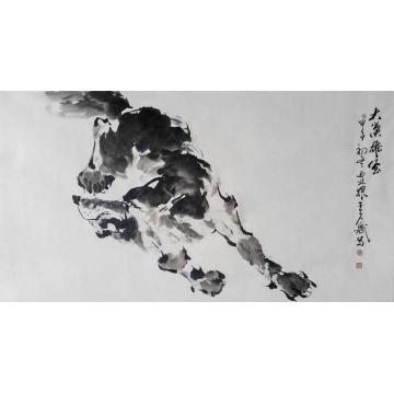 王久斌国画动物大漠雄风字画之家
