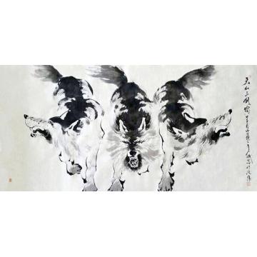 王久斌国画动物天山三剑客字画之家
