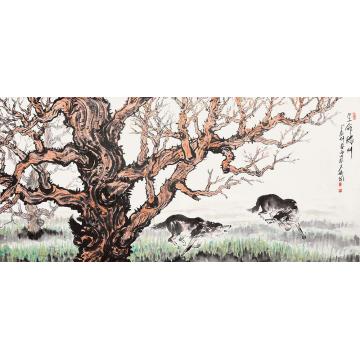 王久斌国画动物生命绿洲字画之家