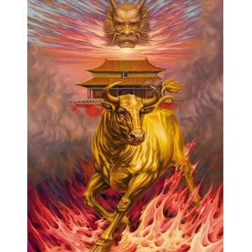 吴欢国画动物金牛字画之家