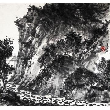 杨凌波国画山水山中即景001字画之家