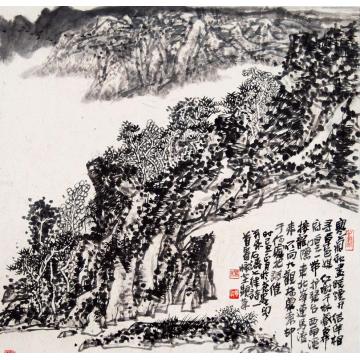 杨凌波国画山水石涛诗意图字画之家