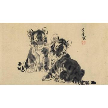 何业琦国画动物水墨小虎字画之家