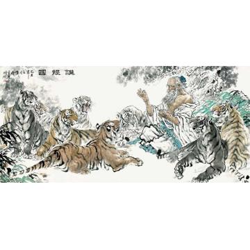 何业琦国画人物讲经图字画之家
