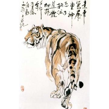 何业琦国画动物立虎图字画之家