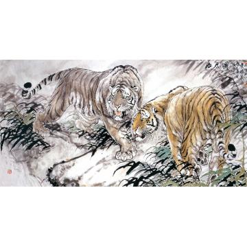 何业琦国画动物山君图字画之家