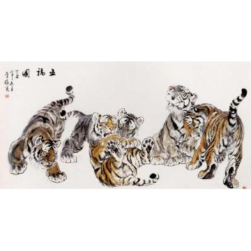 何业琦国画动物五福图字画之家