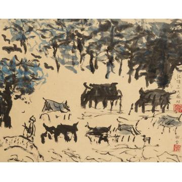 谢云油画风景记忆三大庙村图字画之家