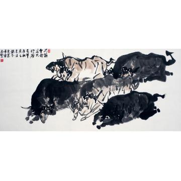 王志坚国画动物画牛图(4)字画之家