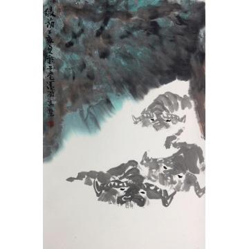王志坚国画动物绿荫（2）字画之家