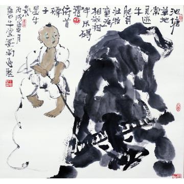 王志坚国画动物池塘草地字画之家