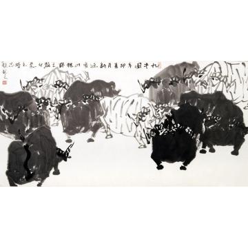 王志坚国画动物九牛图（1）字画之家