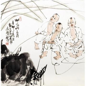 王志坚国画动物柳飞的三月（1）字画之家