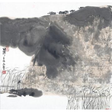 王志坚国画山水路陡陡字画之家