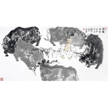 王志坚国画动物牧歌（1）字画之家