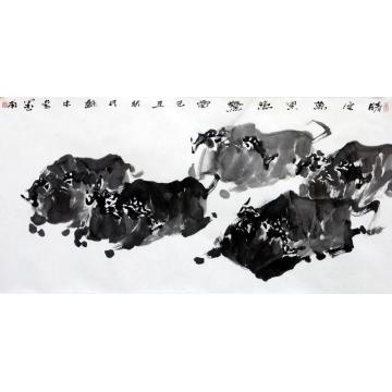 王志坚国画动物晴空万里响惊雷字画之家