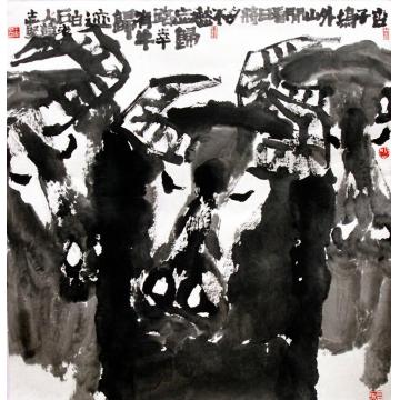 王志坚国画动物三牛图字画之家