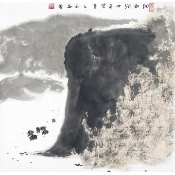 王志坚国画山水细雨润山更觉青字画之家