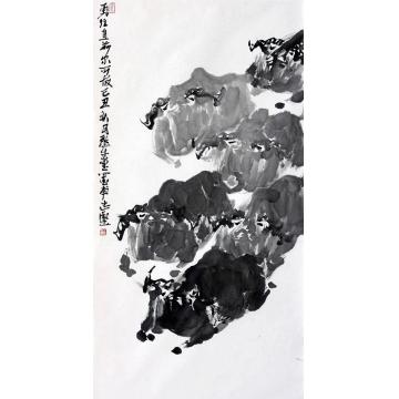王志坚国画动物勇往直前尔可敌字画之家