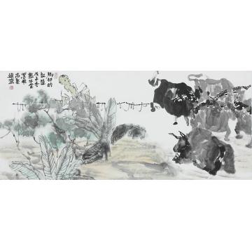 王志坚国画动物乡屯的记忆字画之家