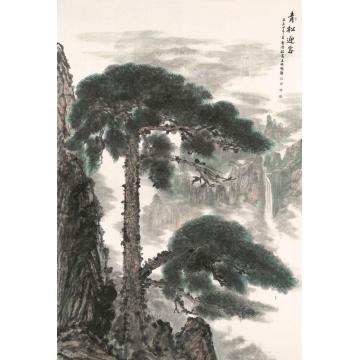 彭利铭国画山水青松迎客字画之家