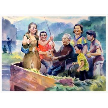 付子龙国画人物农家乐字画之家