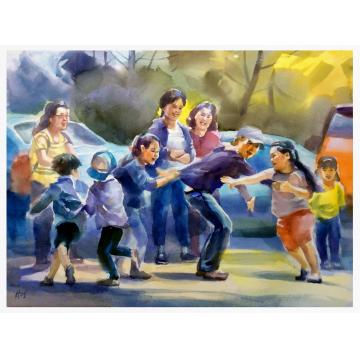 付子龙国画人物童趣字画之家