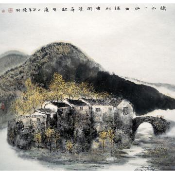 韩振刚油画风景山村字画之家