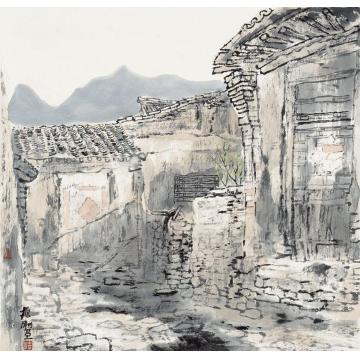 韩振刚油画风景山村人家字画之家