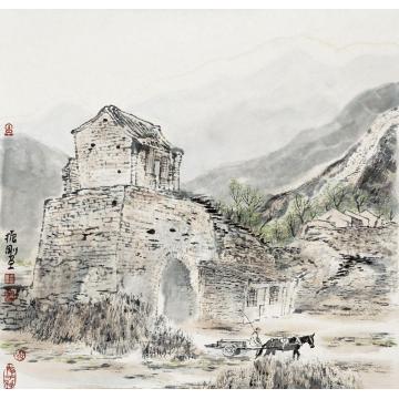 韩振刚油画风景镇边城写生字画之家